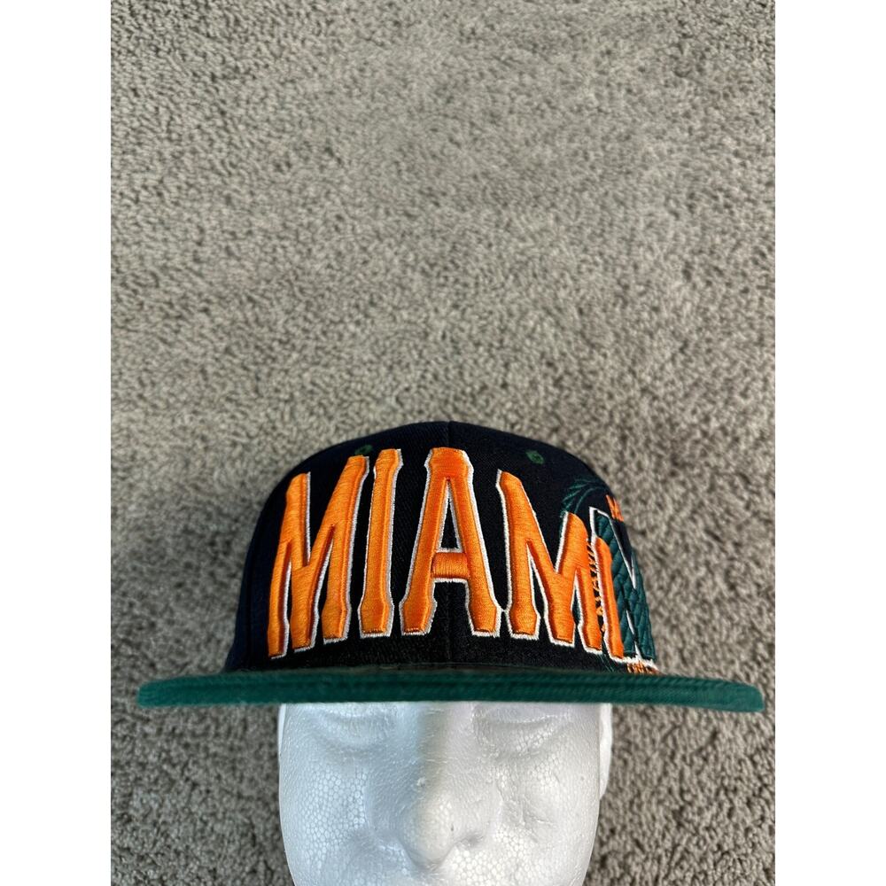 Miami Florida Hat Mens One Size Blue Orange Big Logo Snapback Cap